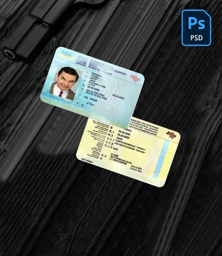 Ukraine driving license PSD